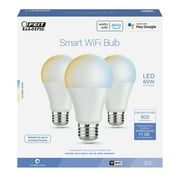 Feit Electric  8.8W (60W Replacement) Tunable White E26 Base A19 Smart WiFi LED Light Bulb (3-Pack)