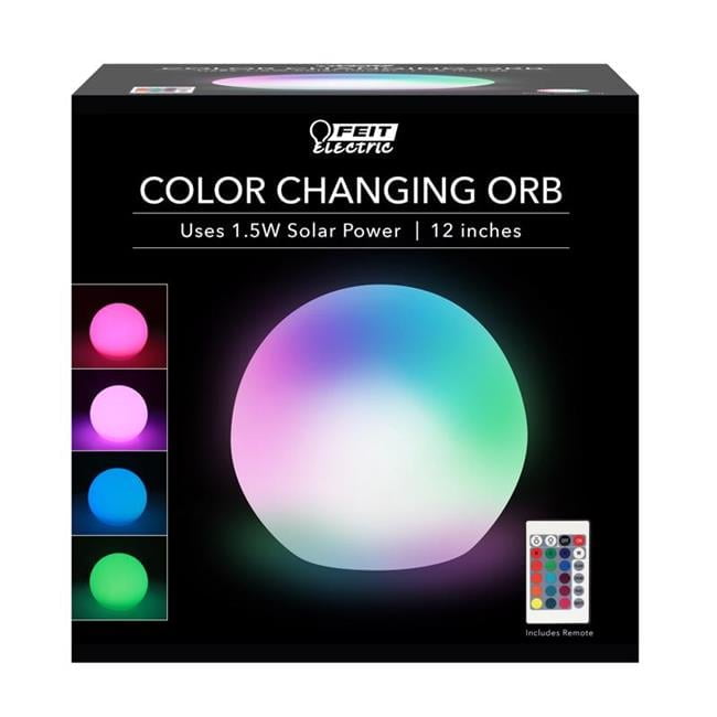 Feit Electric 8081011 12 in. Solar Power Plastic Color Changing Orb Assorted Color