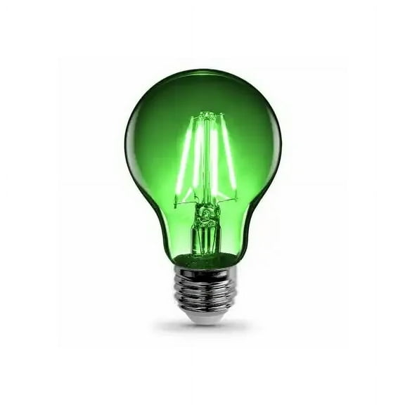 Feit Electric A19/TG/LED Transparent Green LED Bulb Flood/Spotlight A19 E26 Lamp Base Dimmable, Each