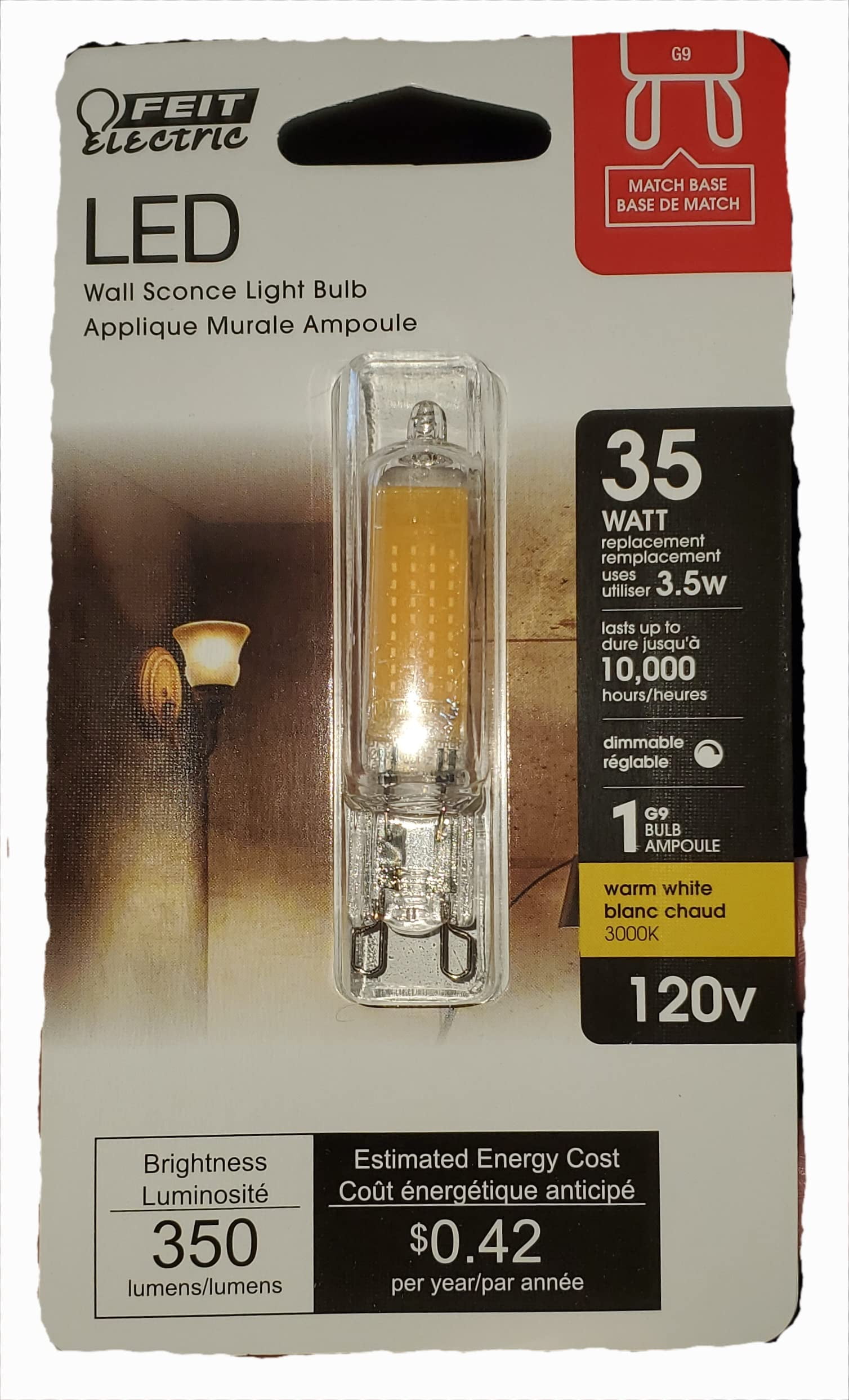 Feit 35 Watt Equivalence G9 Warm White LED Bulb