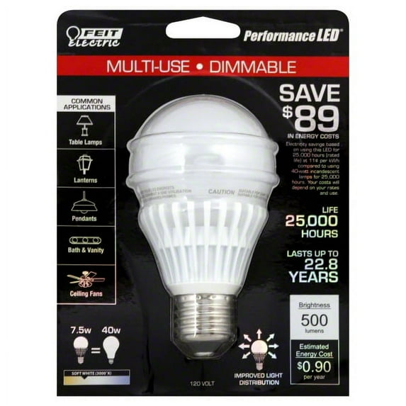 Feit Electric BPAG500DM/LED Led General Purpose Bulb, A19, 40W, 3K