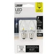 thumbnail image 1 of Feit Electric BPC7/LED 0.6 Watt Non Dimmable C7 Candelabra Base, Clear, LED Night Light Bulb, 2-Bulb, 4000K Cool White, 1 of 4