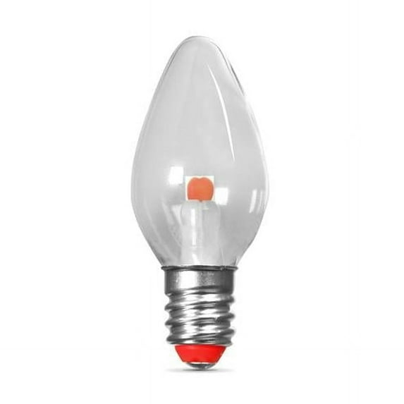 Feit Electric BPC7-R-LEDG2-2 0.25W E12 C7 LED Non-Dimmable Night Light Bulbs, Red - 2 Count