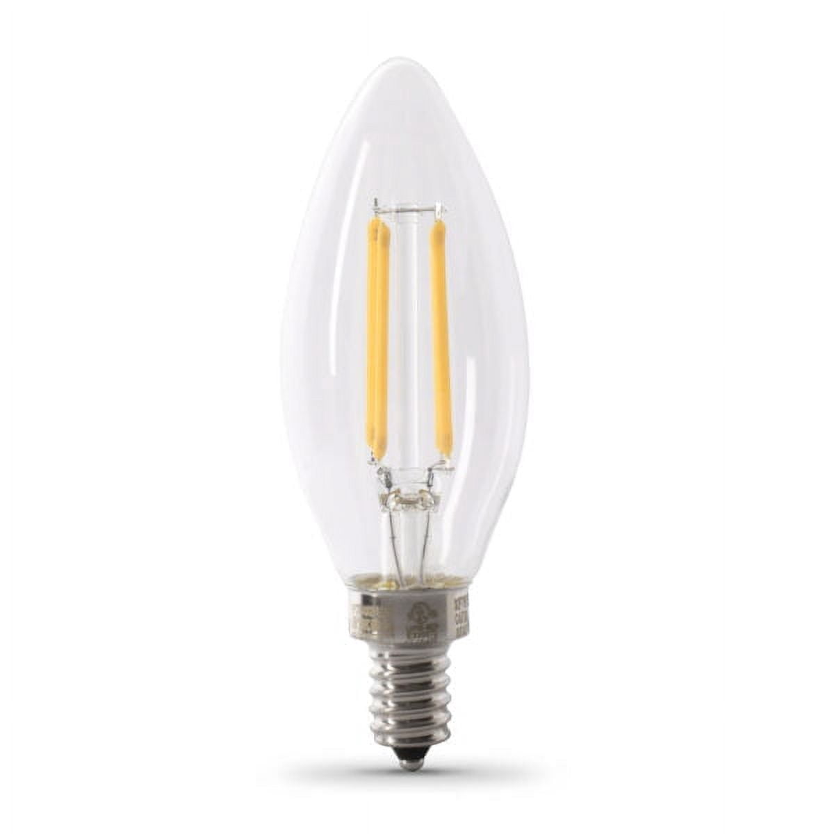Feit Electric BPCTC100930CAFIL/2 100W Equivalent E12 Chandelier LED light bulbs; 2 pack