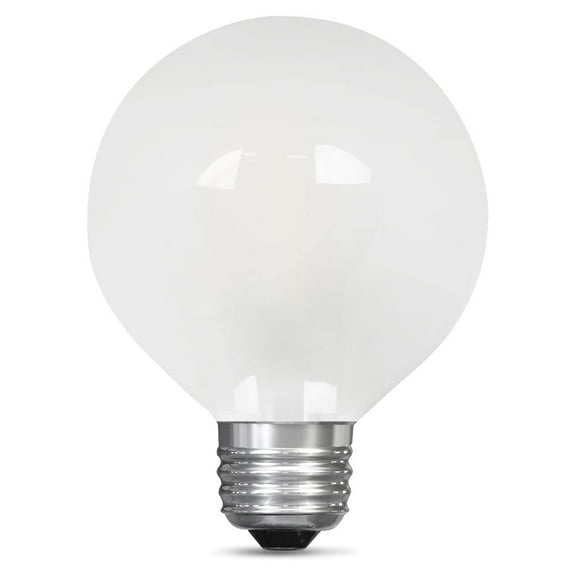 Feit Electric BPG2560/F/850/LED Decorative Frost Glass Filament LED Dimmable 60W Equivalent Daylight G25 Globe Light Bulb, White, "4.3""h x 3.1""d"