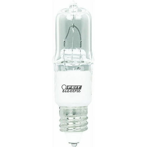Feit Electric BPQ50/CL/MC/RP 50-Watt T3 Halogen Bulb with Mini Candelabra Base, Clear