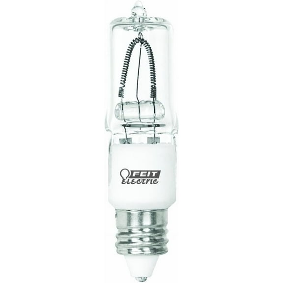 Feit Electric BPQ75/CL/MC/RP 75 Watt Special Use T4 E11 Mini Candelabra Base Halogen Light Bulb, 3000K Warm White, H x 0.5" D