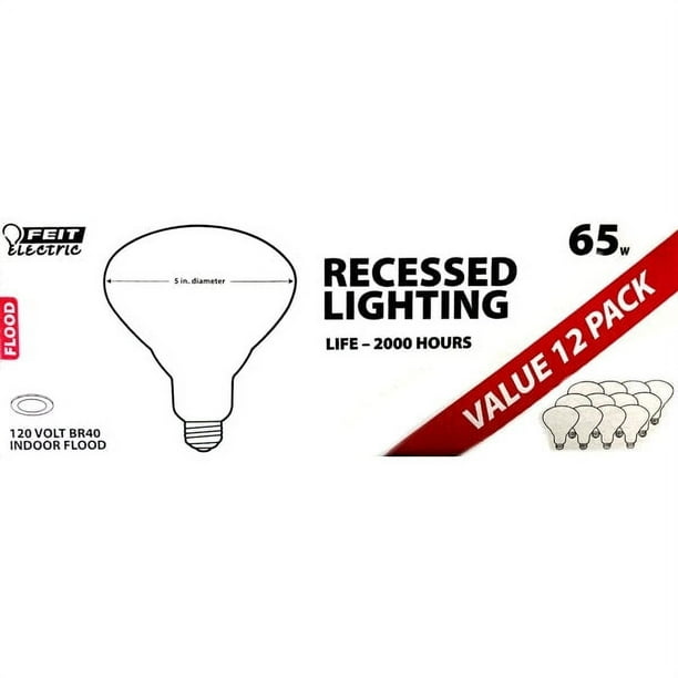 Feit Electric BR40 Indoor Flood Light Bulbs (12 Pack)