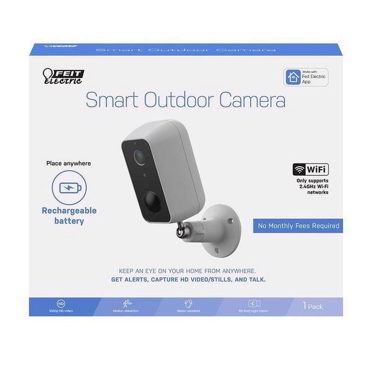 Feit Electric Battery Powered Outdoor Black/White Wi-Fi Security Camera