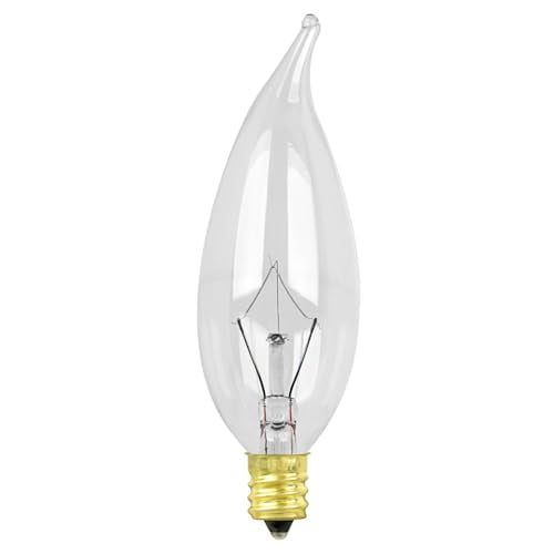 Feit Electric Bp25cfc 25 Watt Clear Flame Tip Chandelier Light Bulbs