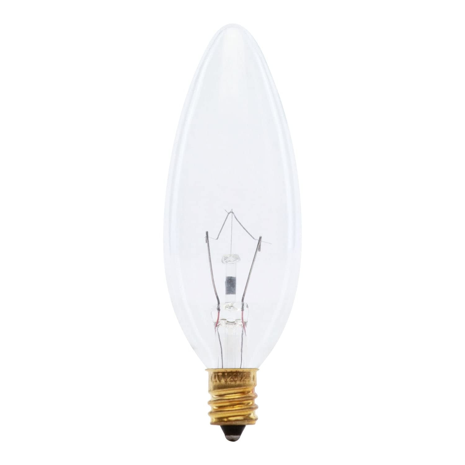 Feit Electric Bp25ctc 25 Watt Clear Straight Tip Chandelier Light Bulbs 2 Count