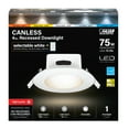 thumbnail image 1 of Feit Electric Can-Less 4" inch 12.5 Watt (75W Equivalent) White Recessed Light Color Select 6-Way, 1 of 9
