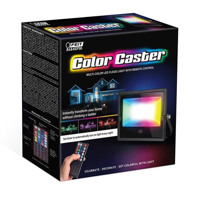 Feit Electric Color Caster Black Aluminum Multi-Color LED Floodlight