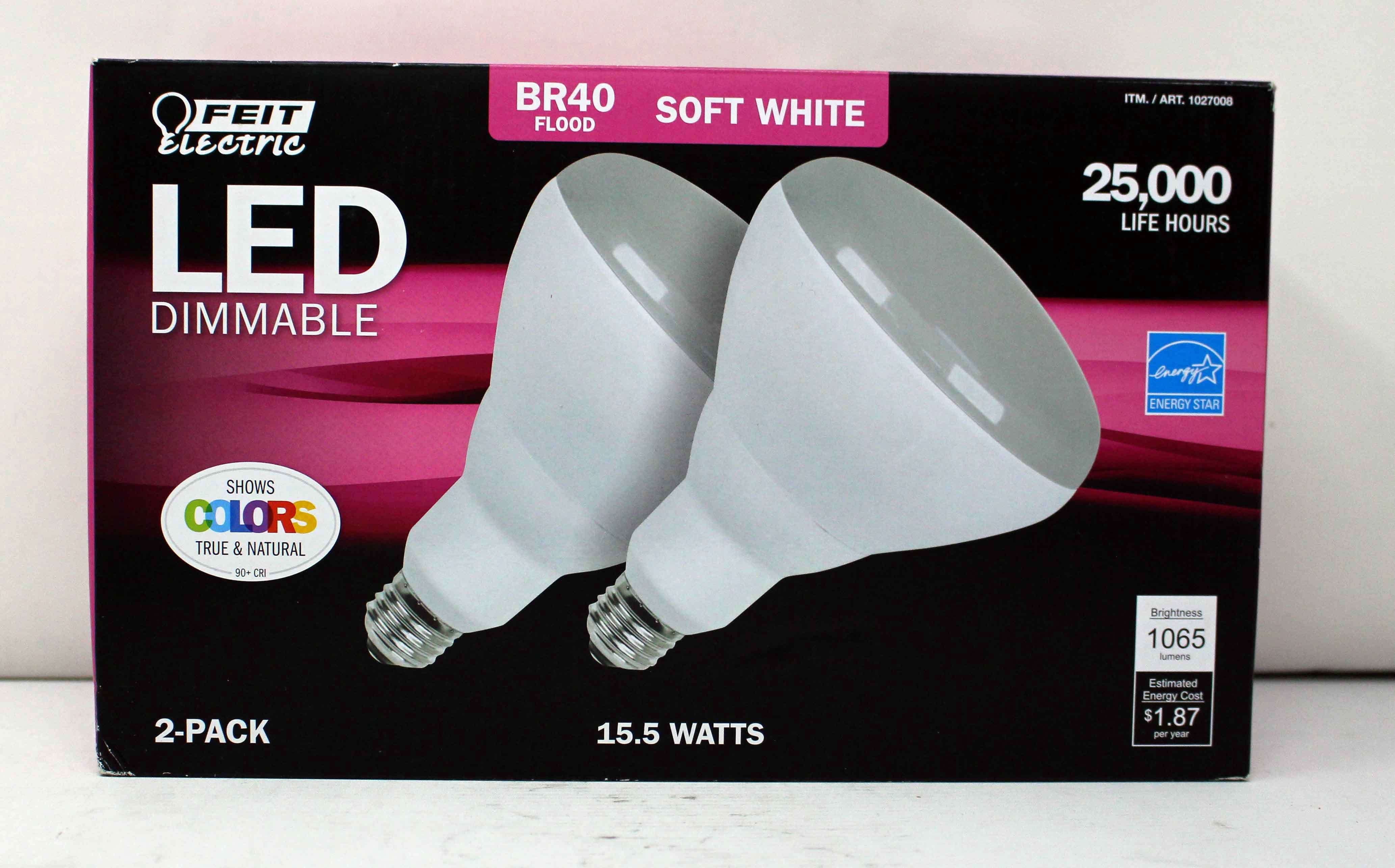 Feit Electric Dimmable BR40 Soft White 2 Pack - Walmart.com