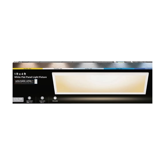 Feit Electric Edge-Lit Flat Panel LED Utility Flush Mount Ceiling Light Fixture - Pack of 4