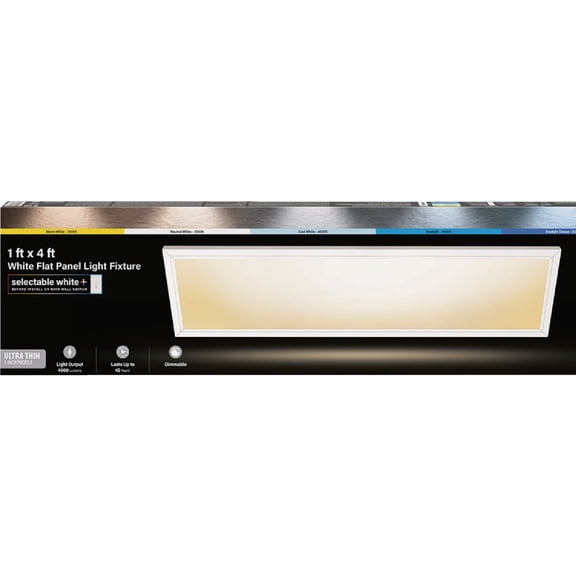 Feit Electric Edge-Lit Flat Panel LED Utility Flush Mount Ceiling Light Fixture - Pack of 8