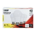 thumbnail image 1 of Feit Electric Enhance LED 8.8W (60W Eq) Bright White Light Bulbs, A19 Shape, Med E26 Base (4 Pack), 1 of 8