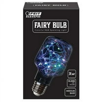 Feit Electric Fairy LED 1 Watts RGB Light Bulb, Mini Cylinder, Med (E26) Base, Clear, Non-Dimmable