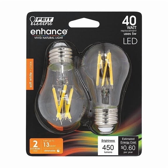 LED,5 W,A15,Medium Screw (E26),PK2 BPA1540927CAFIL/2/RP