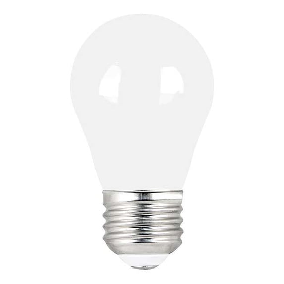 5 W, Compact LED Bulb, White, A15, 3000K Temp. Clear, Dimmable,PK2