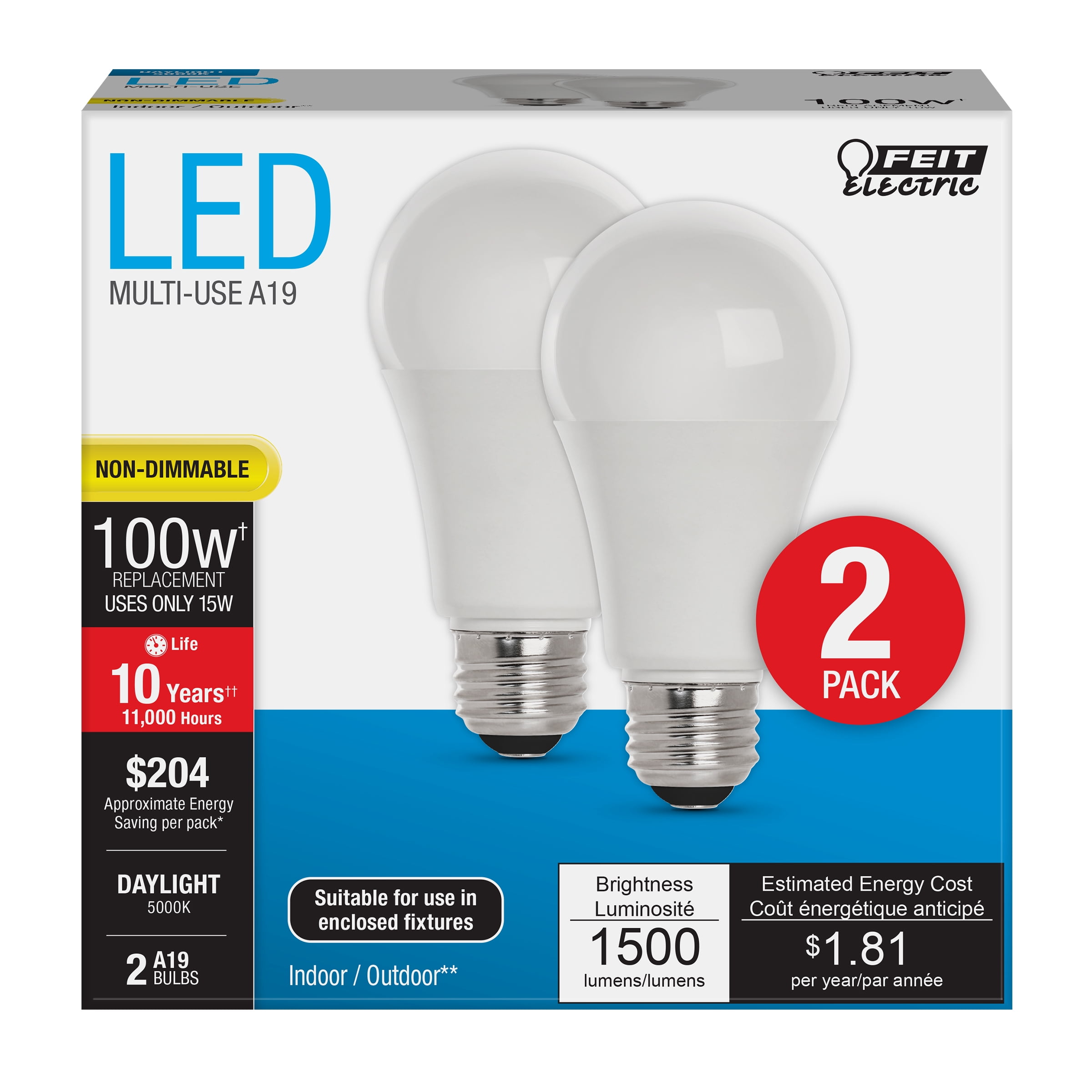 Feit Electric LED15W (100W Replace) Daylight (5000K) General Purpose ...