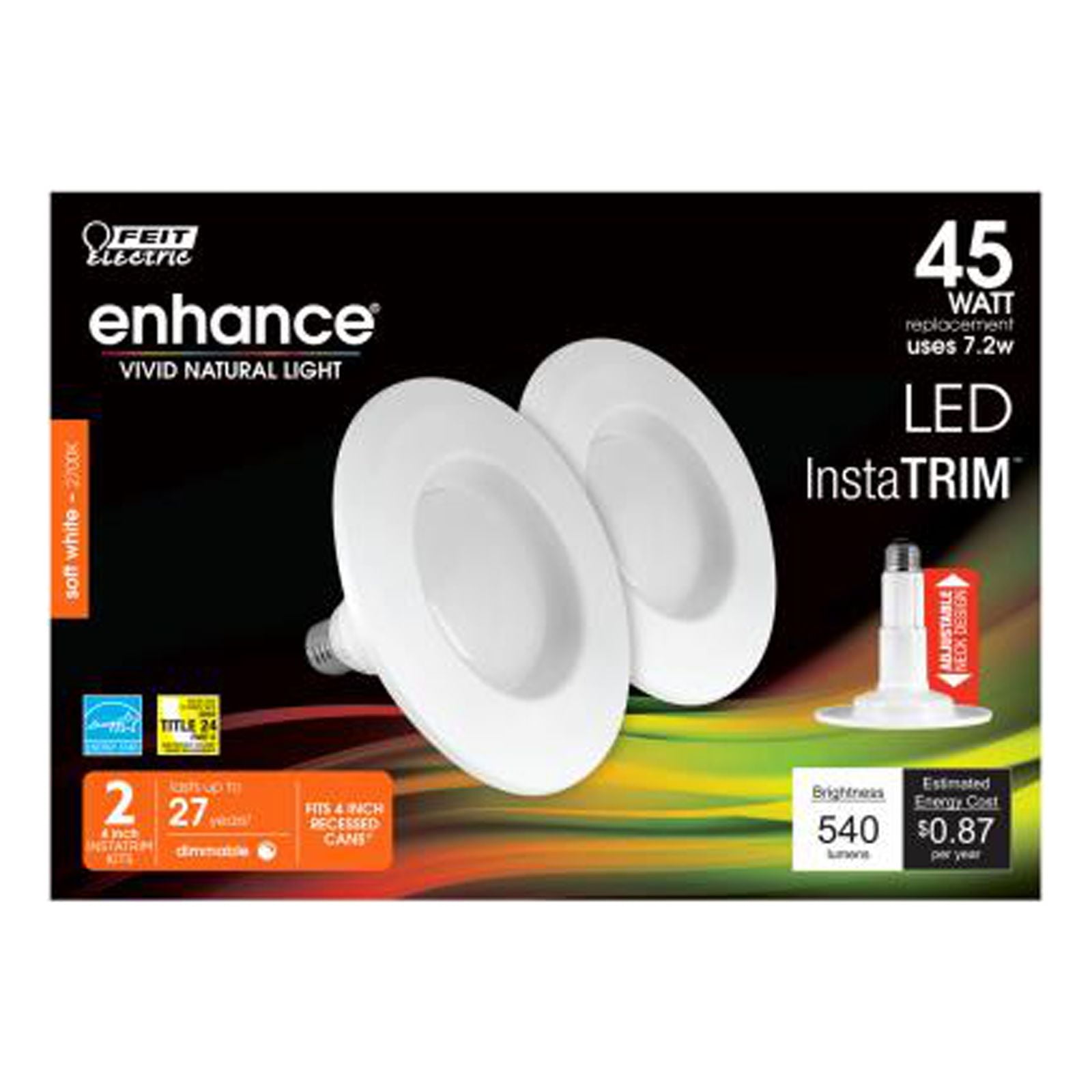 Feit Electric LEDR4/927CA/MED/2 LED Retrofit Kit, Dimmable, 4In., 9