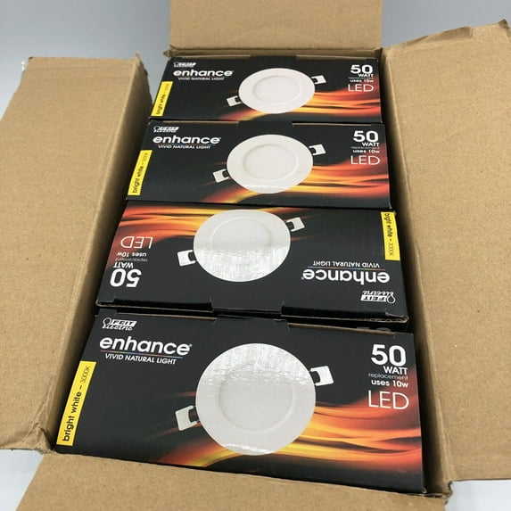 Feit Electric LEDR4JBX/930 10W 50W Equivalent Dimmable 650 Lumen 4" J-Box 4 Pack