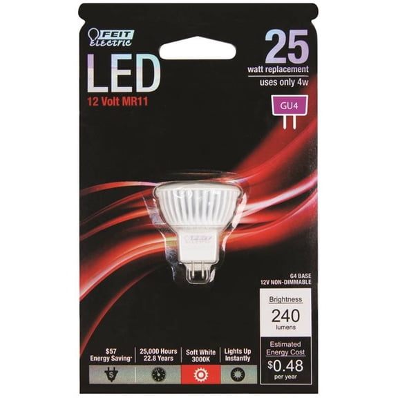 Feit Electric MR11 12 Volt Bi-Pin - LED - 20 Watt Equivalent - 3000K Bulb (BPMR11/LED)