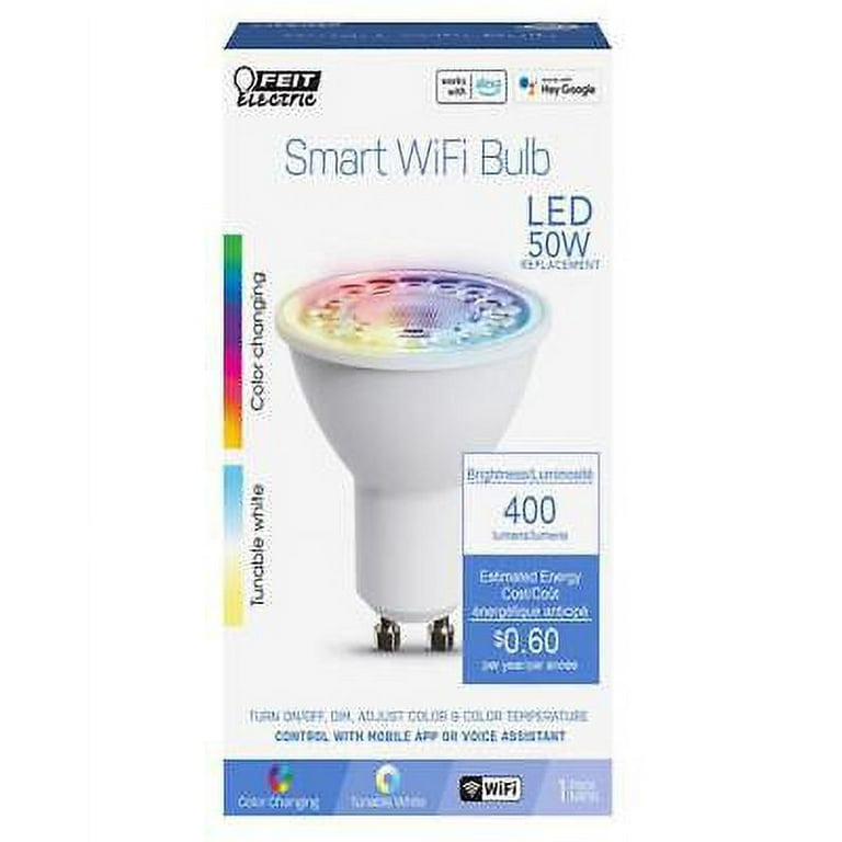 Philips Smart Wi-Fi Connected LED 50-Watt GU10 Light Bulb, Color, Dimmable  (1-Pack) 