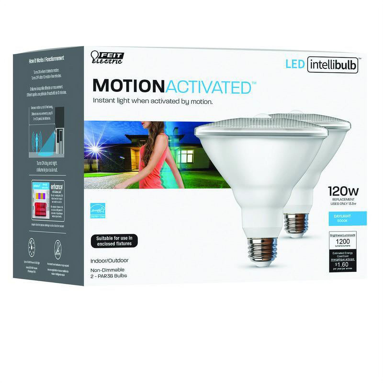 Feit Electric PAR38 E26 (Med) LED Motion Activated Bulb Daylight 120