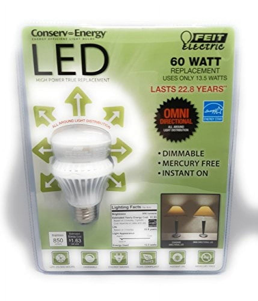 Feit Electric PerformanceLED 13.5 Watt LED Omni - 60W Incandescent Dimmable Replacement Bulb