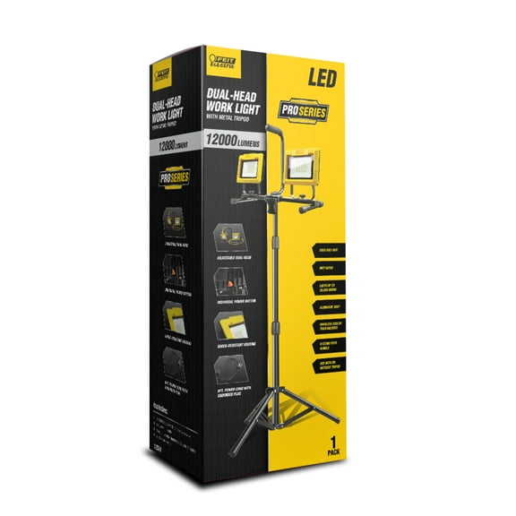 Feit Electric Pro Series LED 120 Watt Tripod Mounted Portable Work Light Brightness 12,000 Lumens