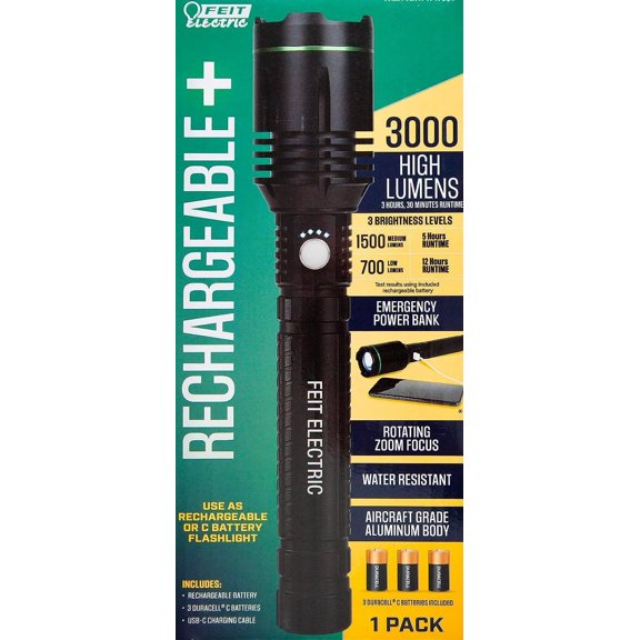 Feit Electric Rechargeable LED 3000 Lumens Flashlight