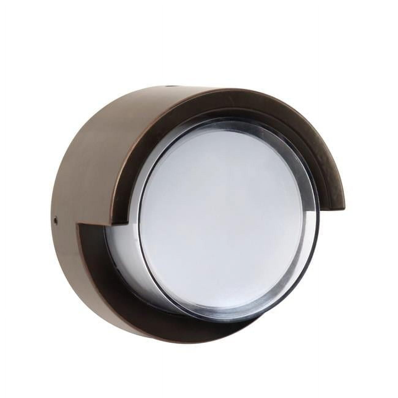 Bronze Round LED Wall Mount Light Fixture with Dusk to Dawn Activation