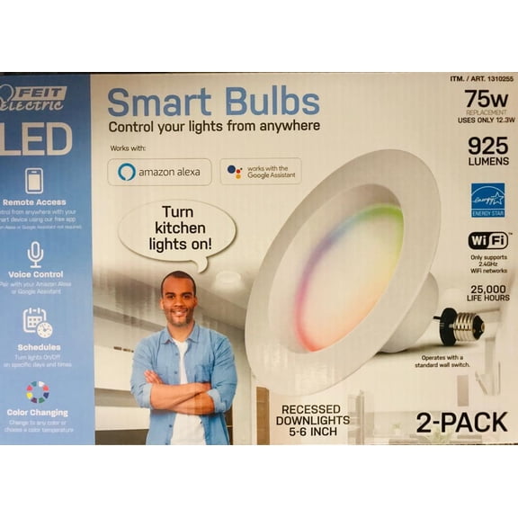 Feit Electric Smart Bulbs Recessed Downlights 5-6 Inch (2-Pack)