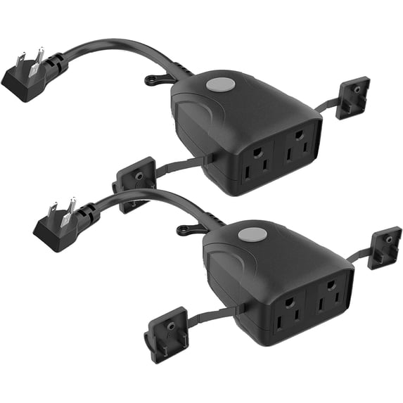 Feit Electric Smart Dual Outdoor Plug, WiFi Waterproof Plug, Grounded ...