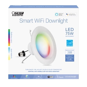 Feit Electric Smart LED 11.1W (75W Equivalent) RGBW/Tunable White Recessed Light, 6", E26, Dimmable