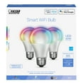 thumbnail image 1 of Feit Electric Smart LED 9 Watt (60 Watt Equiv) Color Select White Light Bulb, A19, E26, Dim 3 Pack, 1 of 20