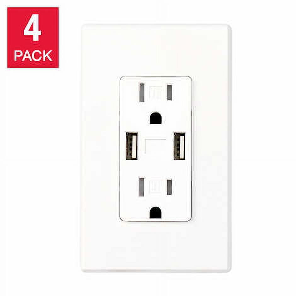 Feit Electric Wall Receptacle with USB Ports, 4-pack