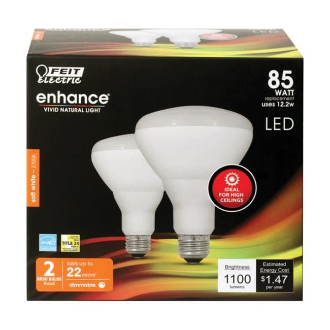 White Dimmable Frosted LED Flood Light Bulbs, 2-Pack