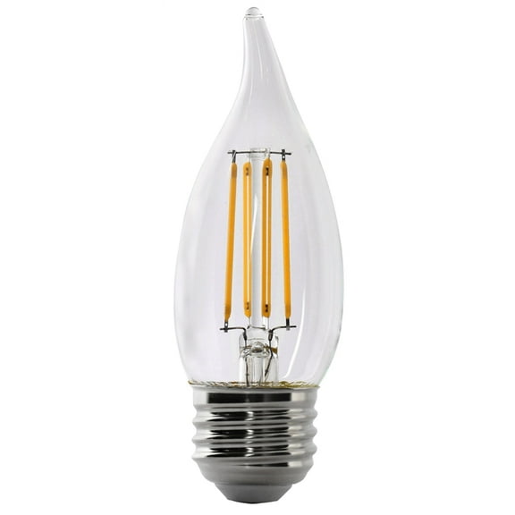 Feit Enhance CA10 (Flame Tip) E12 (Candelabra) LED Bulb Daylight 60 Watt Equivalence 2 pk