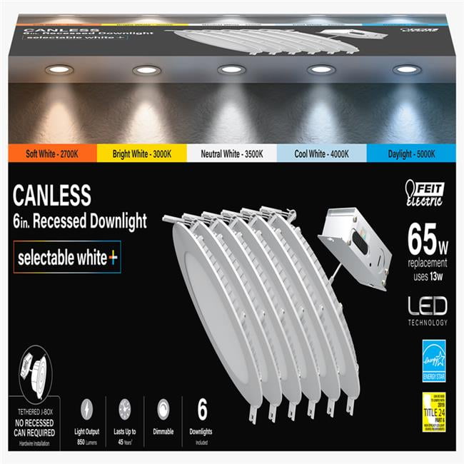 Feit LED Retrofits White 7.1 in. W LED Canless Recessed Downlight 13 W