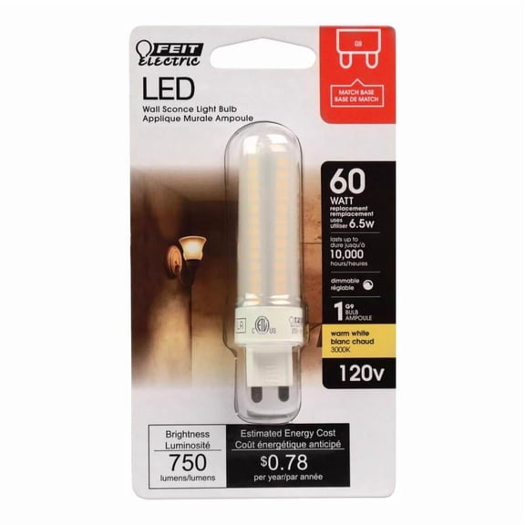 Feit LED Specialty T4 G9 LED Bulb Warm White 60 Watt Equivalence 1 pk