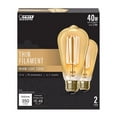 thumbnail image 1 of Feit ST19 E26 (Medium) Filament LED Bulb Warm White 40 Watt Equivalence 2 pk, 1 of 10