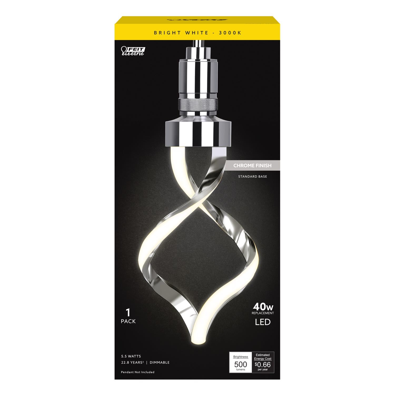 Feit Spiral E26 (Medium) LED Bulb Bright White 60 Watt Equivalence 1 pk