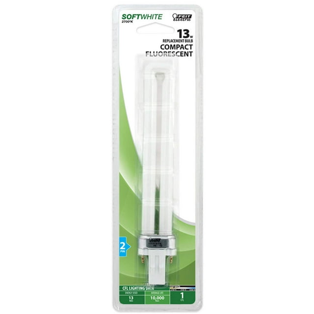 Ge 97575 double tube 2 pin base compact fluorescent light bulb