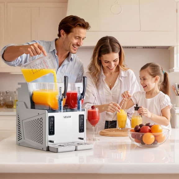 Feiwest Slushie Machine, 2 x 54oz Frozen Drink Maker with 8 Preset Programs, Adjustable Temperature & Texture, Margarita Machine for Cocktails