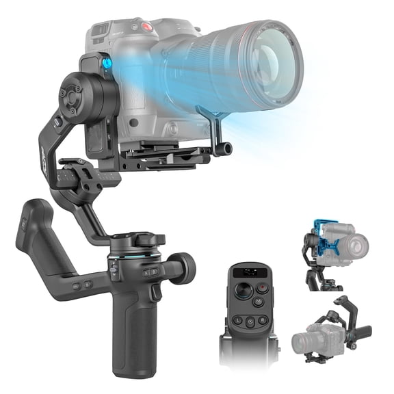 FeiyuTech SCORP-C2 3-Axis Gimbal Stabilizer for DSLR/Mirrorless, 7.7lb Payload, Built-in AI Tracking