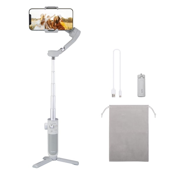 FeiyuTech VB4 Gimbal stabilizer for Smartphone, Phone Stabilizer for Video Recording, Vlogging Stabilizer for iPhone 14 13 12 11 Pro Max & Android, 216mm Extension Rod, Portable and Foldable