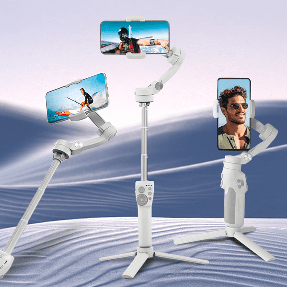 FeiyuTech Vimble 3 3-Axis Phone Gimbal Stabilizer, Portable Foldable Vlog Stabilizer with 7.8" Extension Rod & Tripod, Compatible with iPhone and Android Smartphones